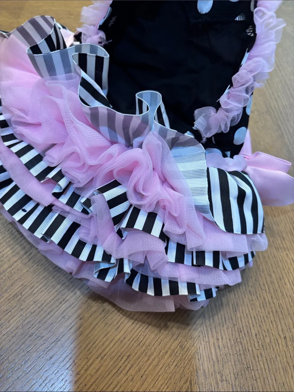 Mud Pie Black and Pink Polka Dot Ruffle romper Dress- cute 1st bday pics